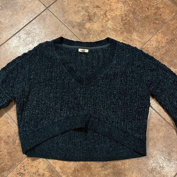 Anthropologie Silence + Noise Chenille Vneck Cropped Sweater Size S - Picture 3 of 6